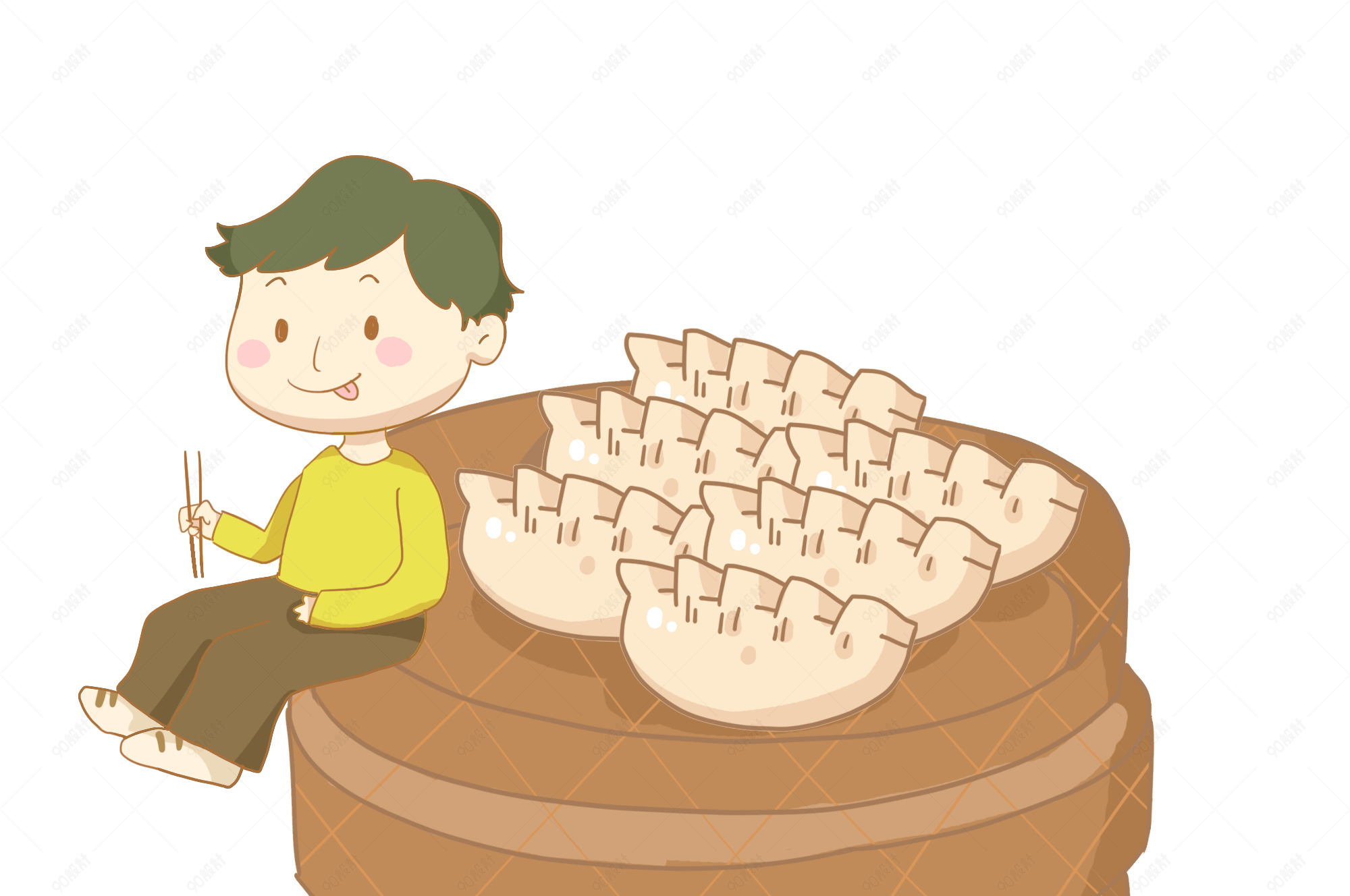 立冬一笼蒸饺免抠png素材