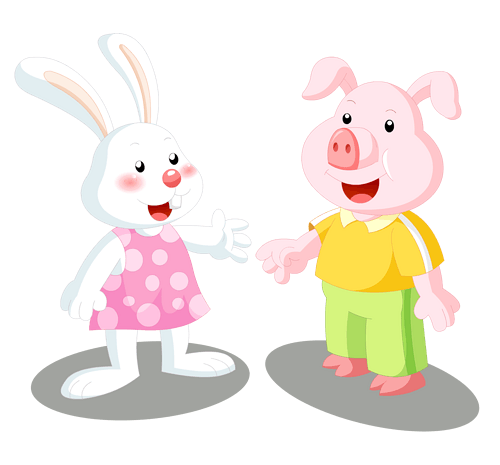 猪猪和兔子聊天 猪猪生活场景 猪猪劳动 猪猪睡懒觉