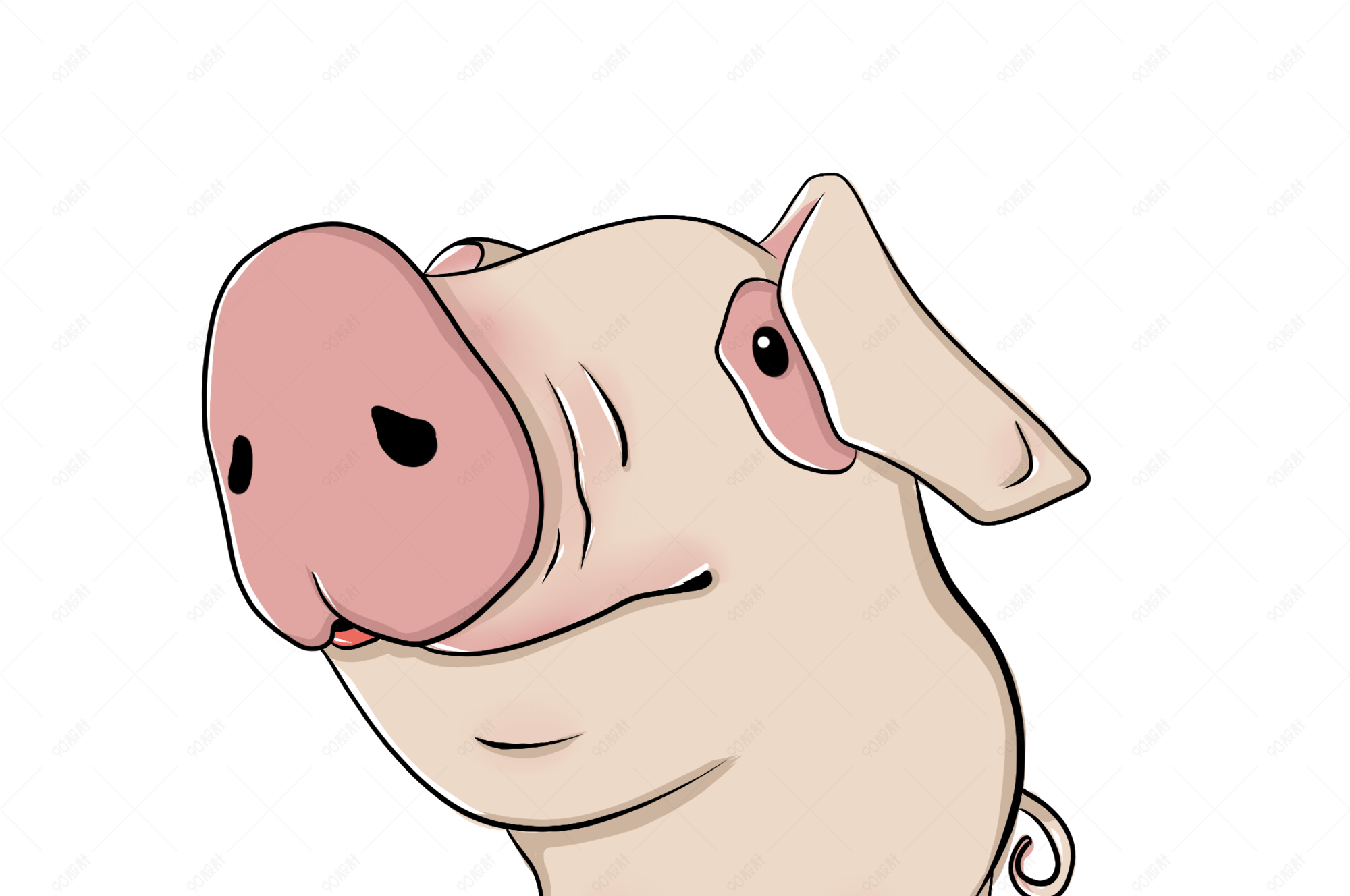 花眼折耳朵大鼻子小猪猪头像