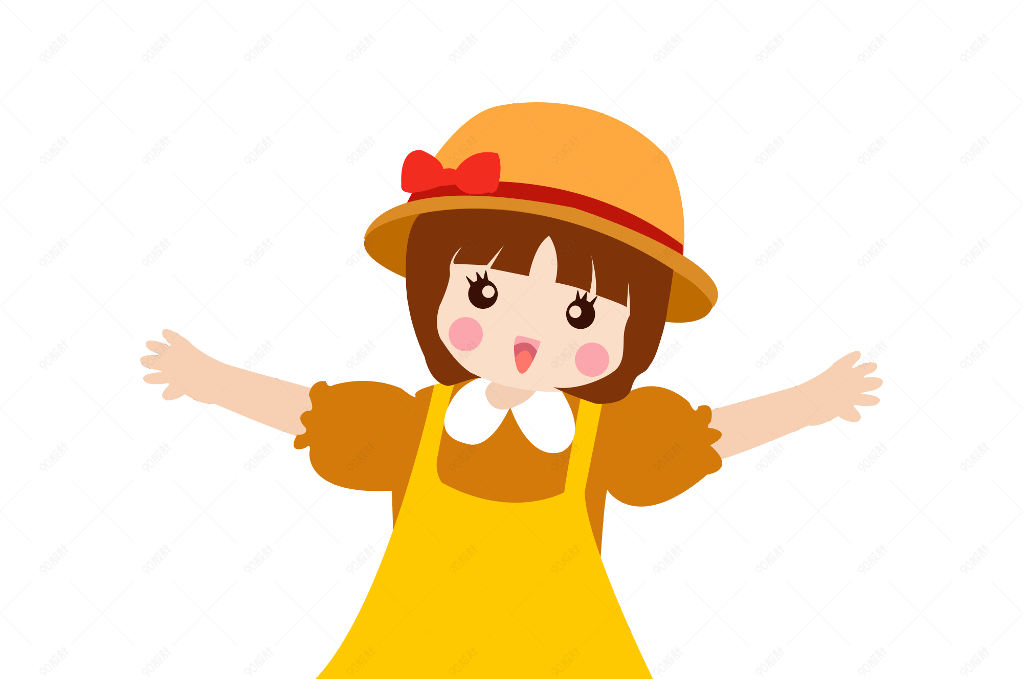 卡通小女生矢量图