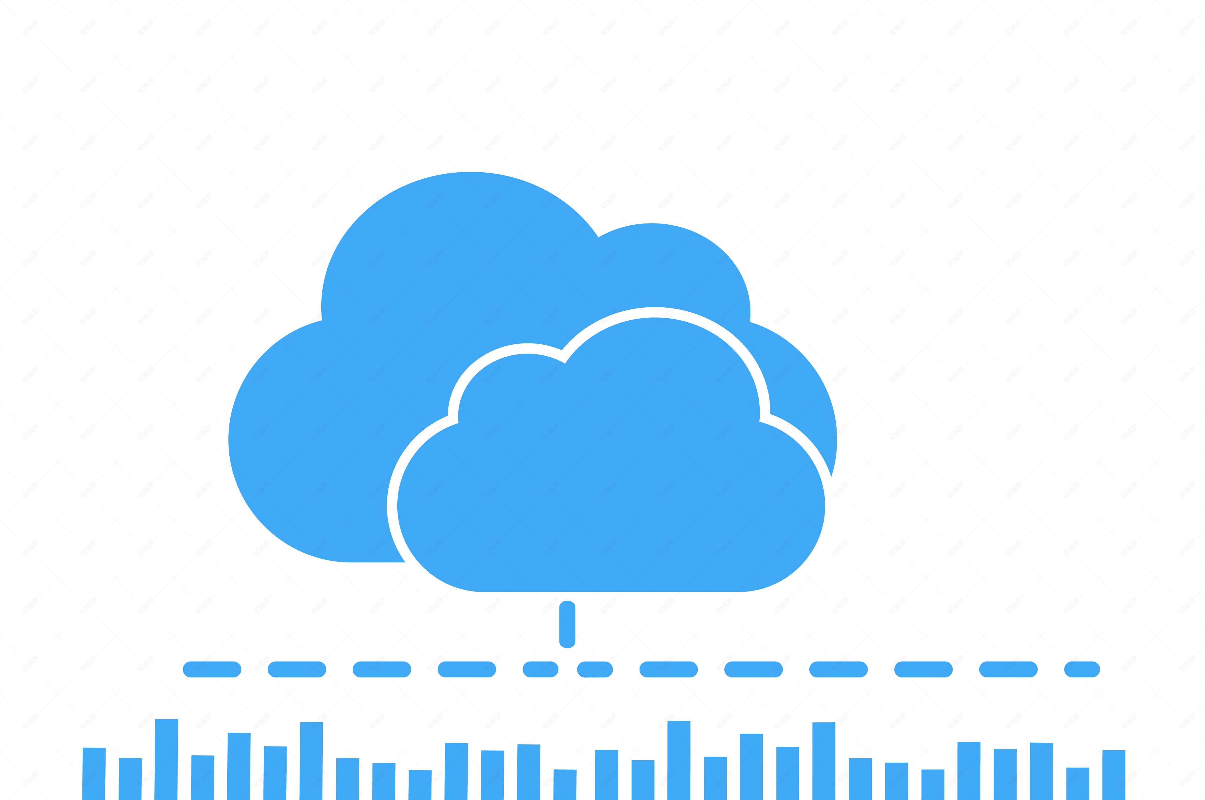 科技感云形状智能云图形人工智能装饰效果图案