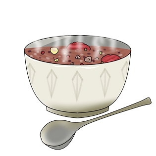 手绘美食腊八粥插画