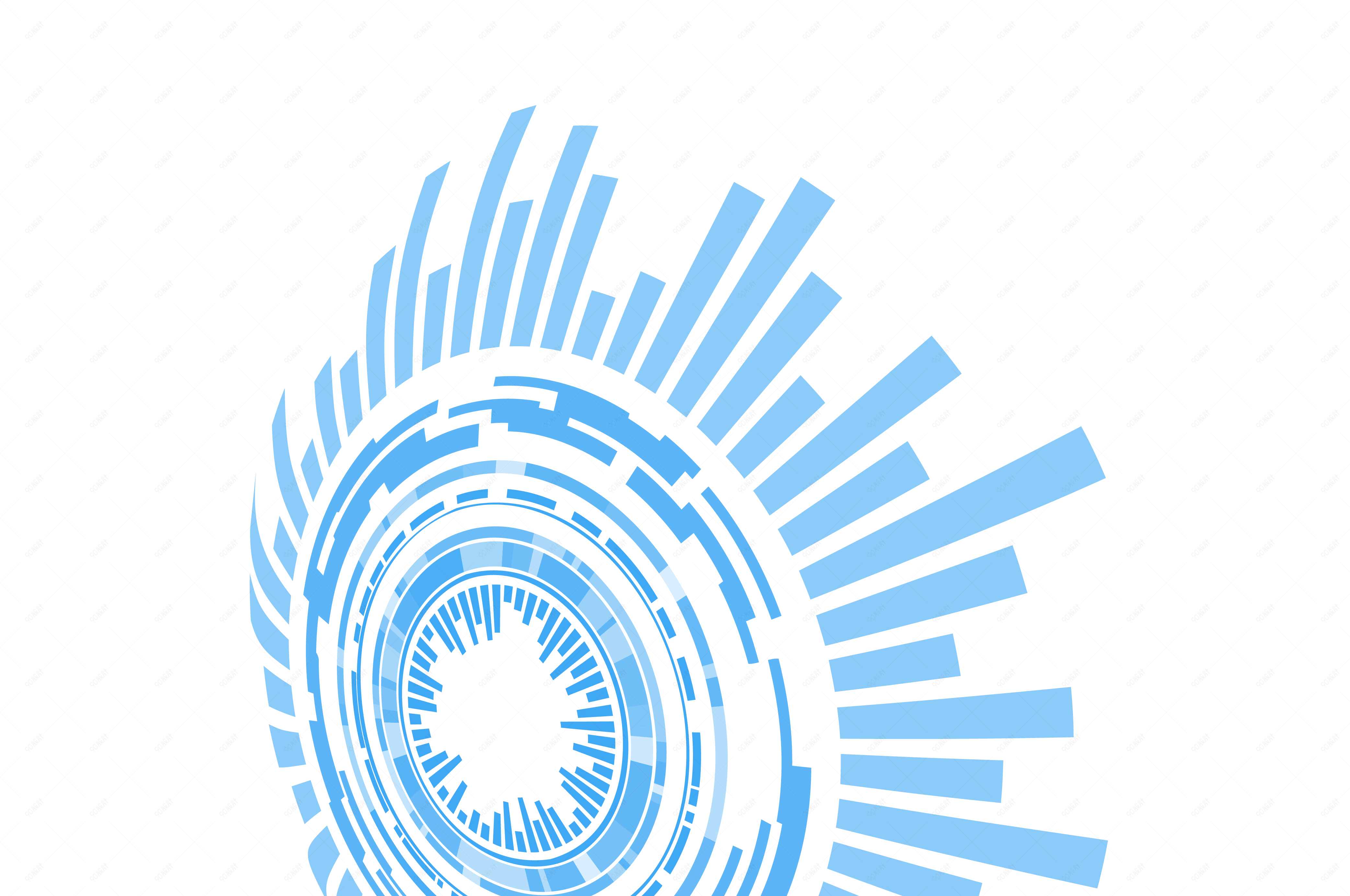 科技感柱状体几何形状半圆体大数据装饰图案