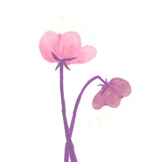 卡通可爱手绘粉红花朵