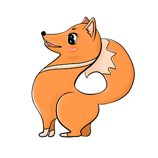 可爱橘黄色小狐狸狗