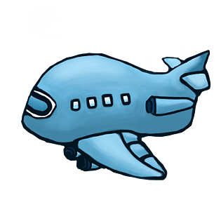 手绘卡通小飞机插画