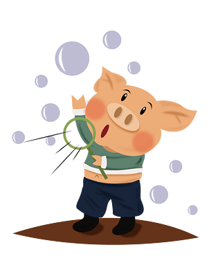 2019年猪年立体猪吹泡泡的猪png免费下载