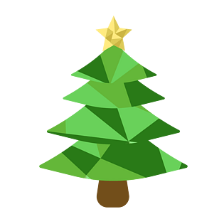 绿色三角形圣诞树pngpsd2000*2000卡通梦幻贴画边框png免抠图元素png