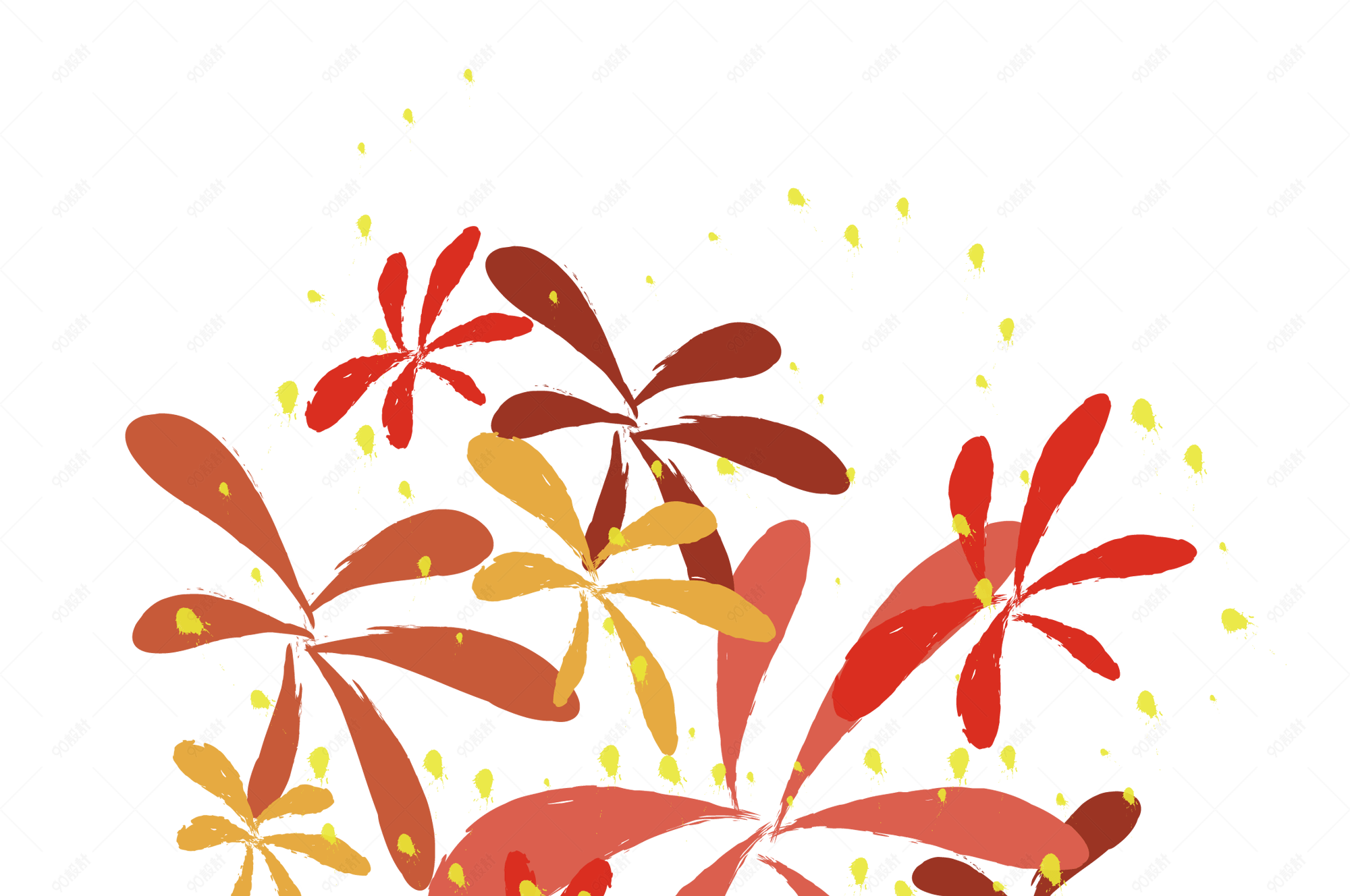 抽象花的点缀图案png免费下载