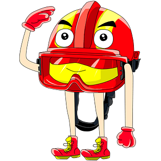 卡通手绘消防帽插画