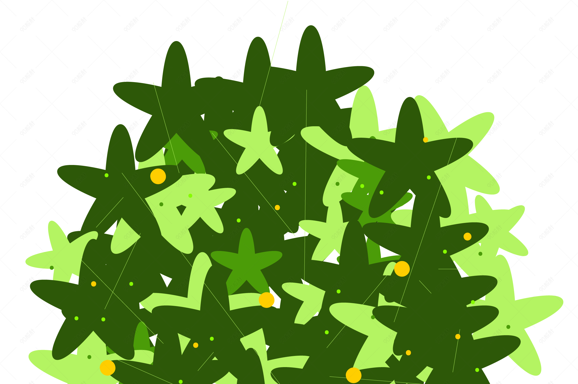 小清新手绘卡通绿色盆栽插画