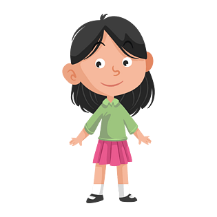 卡通q版可爱文静女生插画