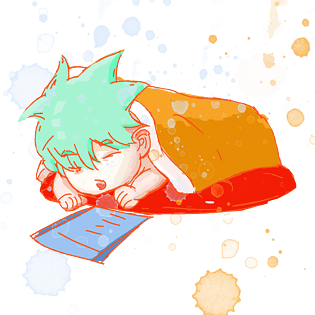 冬天暖色系卡通手绘风格熬夜补作业免扣