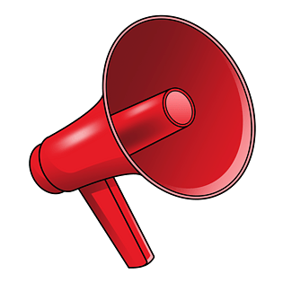 卡通红色喇叭插画