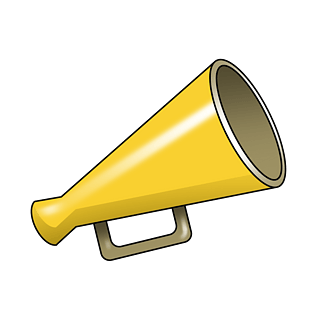 手绘卡通黄色喇叭插画