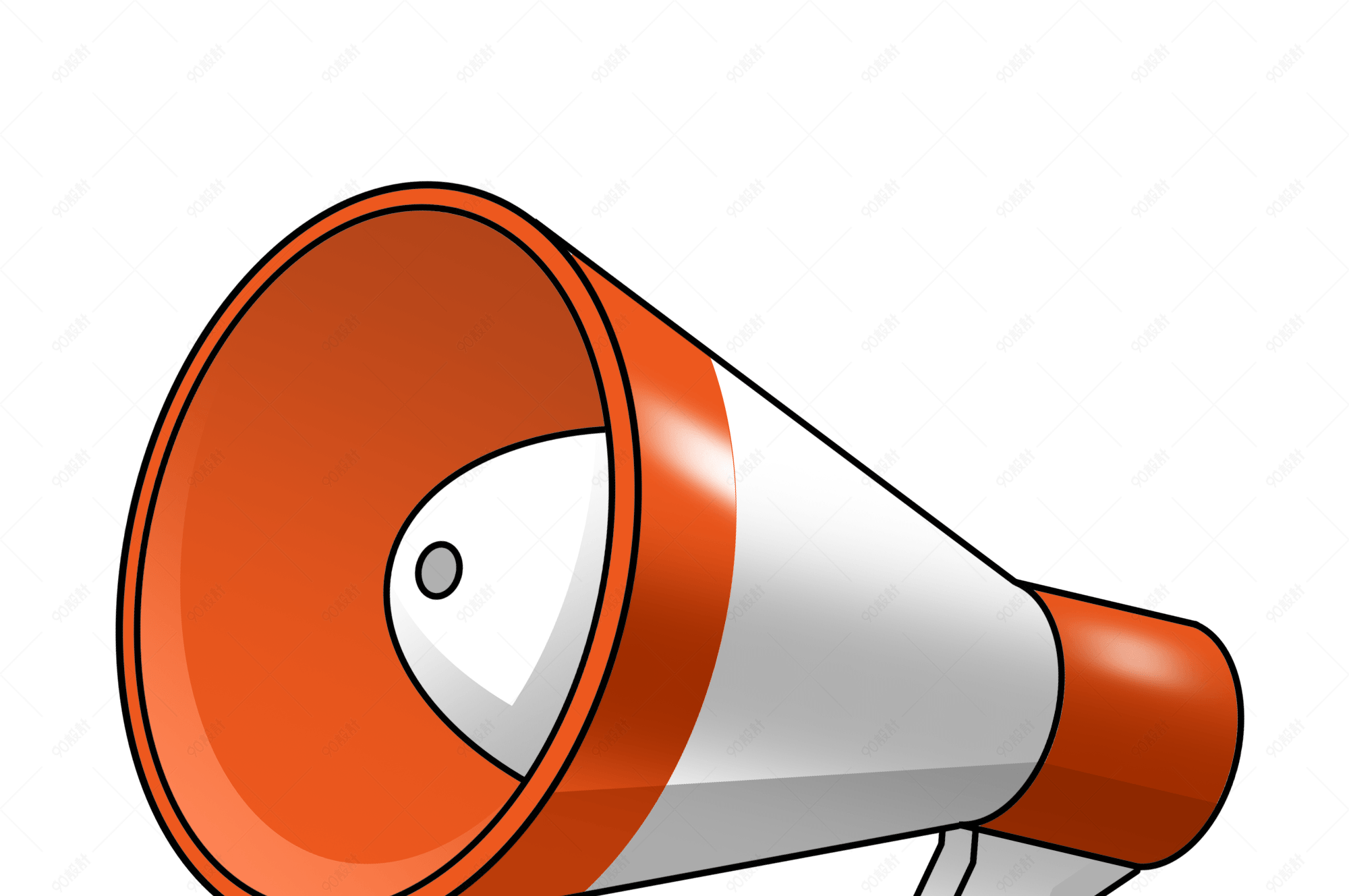 手绘橘色的小喇叭插画