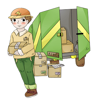 双十一快递收货插画