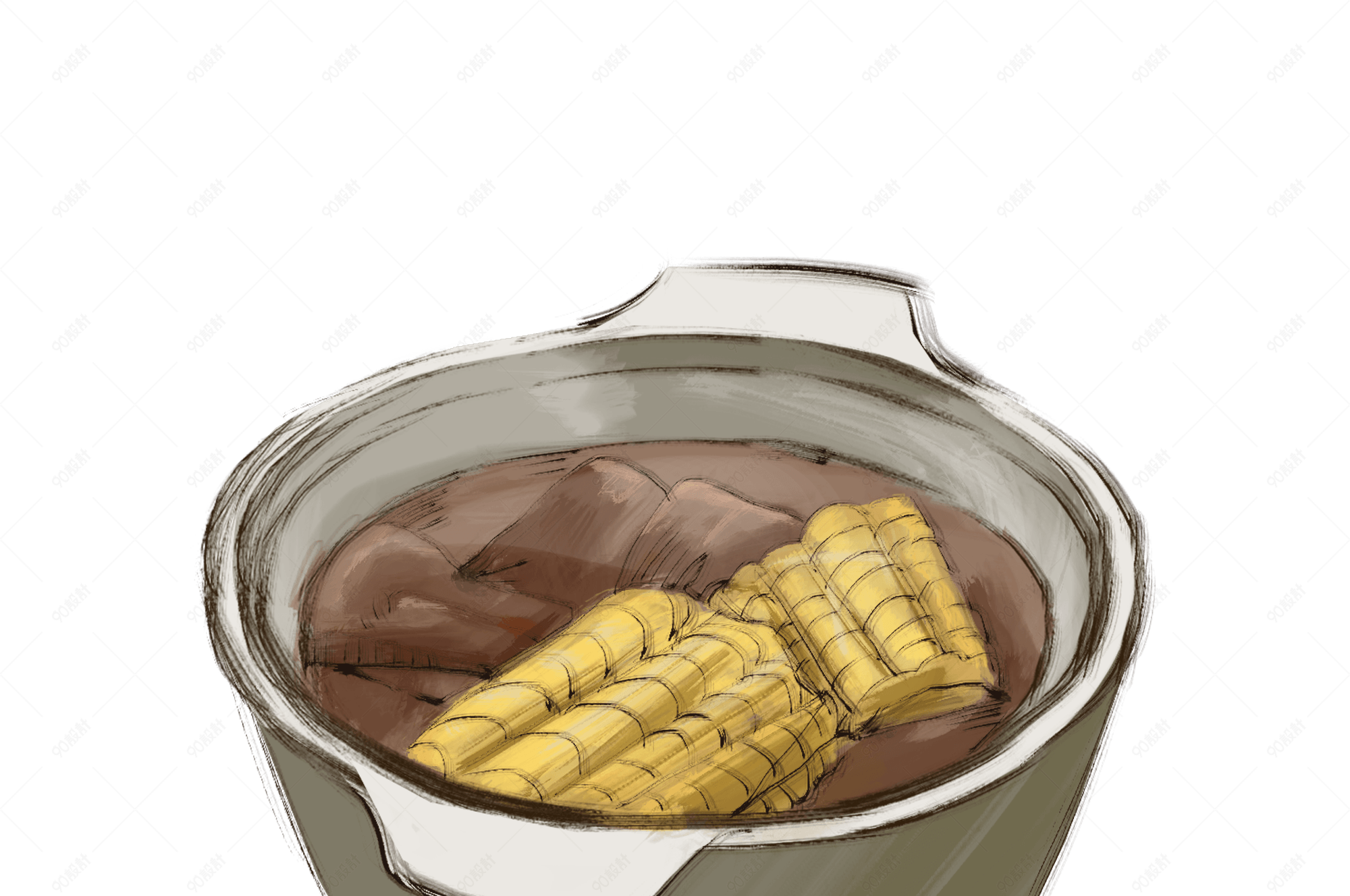 手绘养生玉米瘦肉汤