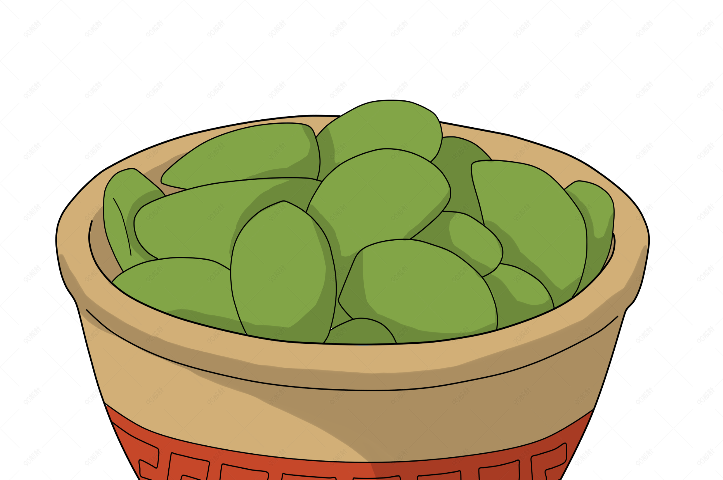 手绘一碗腊八蒜插画