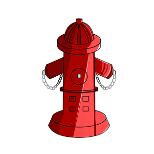 手绘消防安全器材消防栓插画