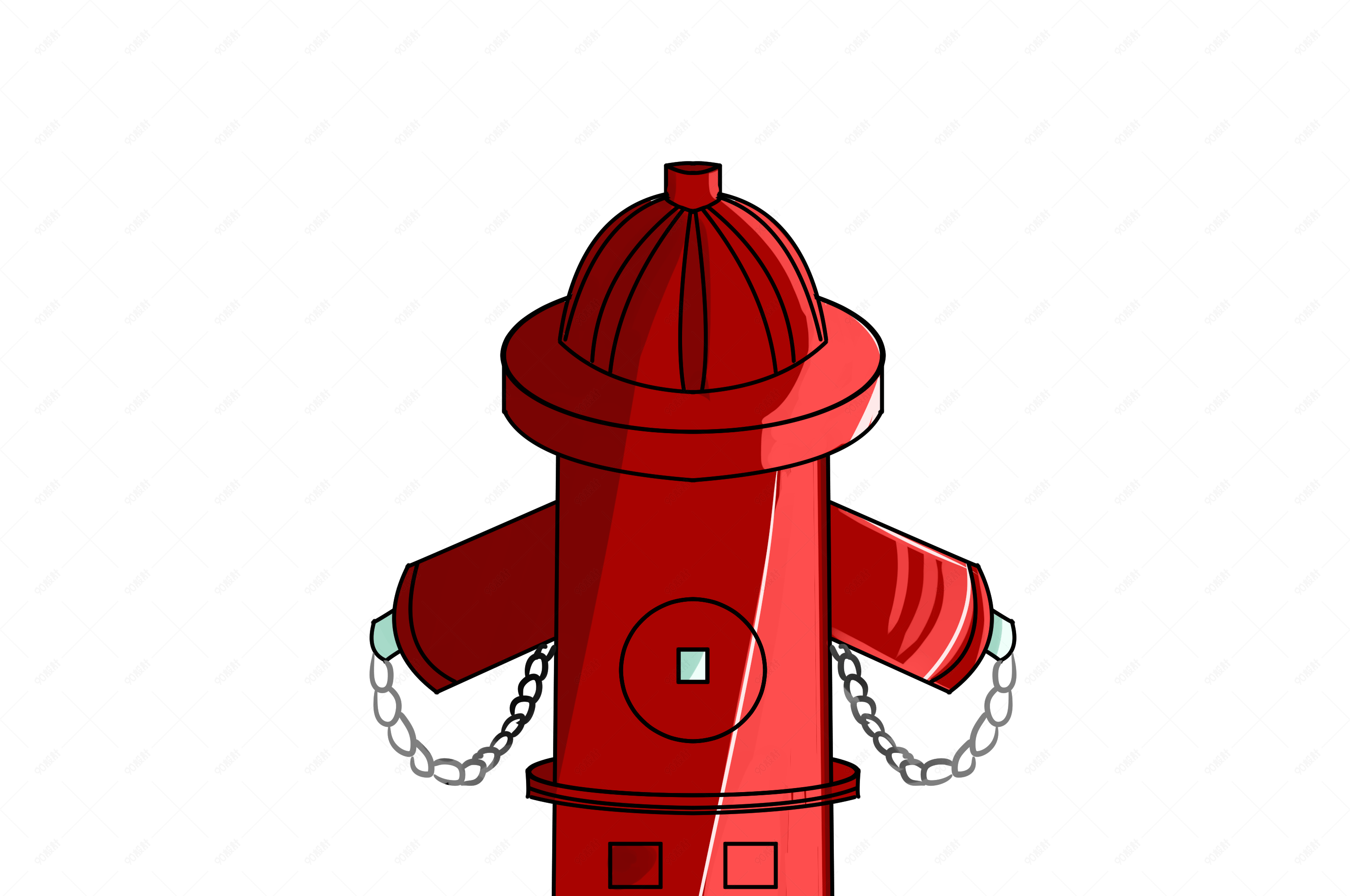 消防栓简笔画可爱图片