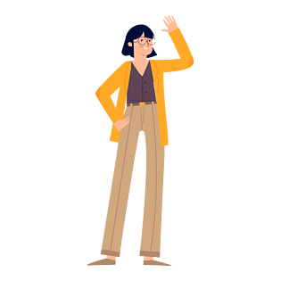 卡通商务简约个性女生免扣素材