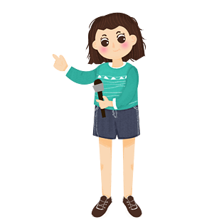 免扣手绘记者装饰素材