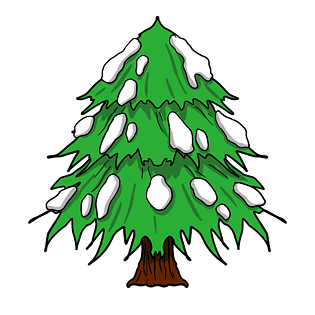 带雪的松树图片卡通版图片