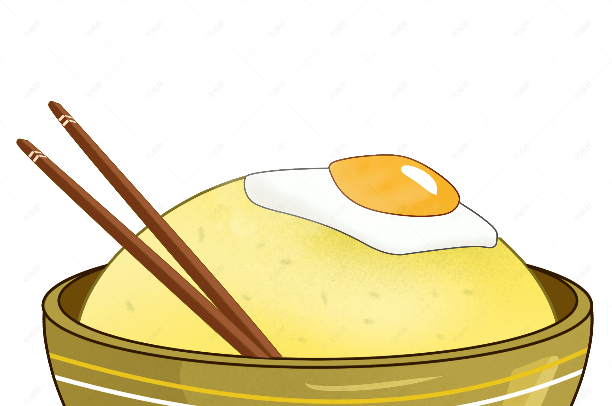 卡通手绘蛋盖饭插画