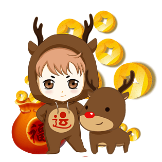 运气娃娃卡通形象插画合集  福气娃娃