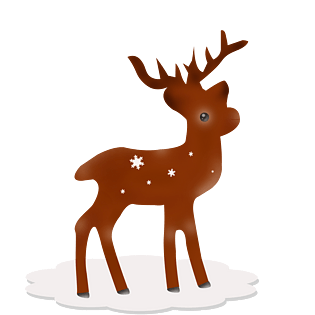 卡通手绘圣诞节日麋鹿