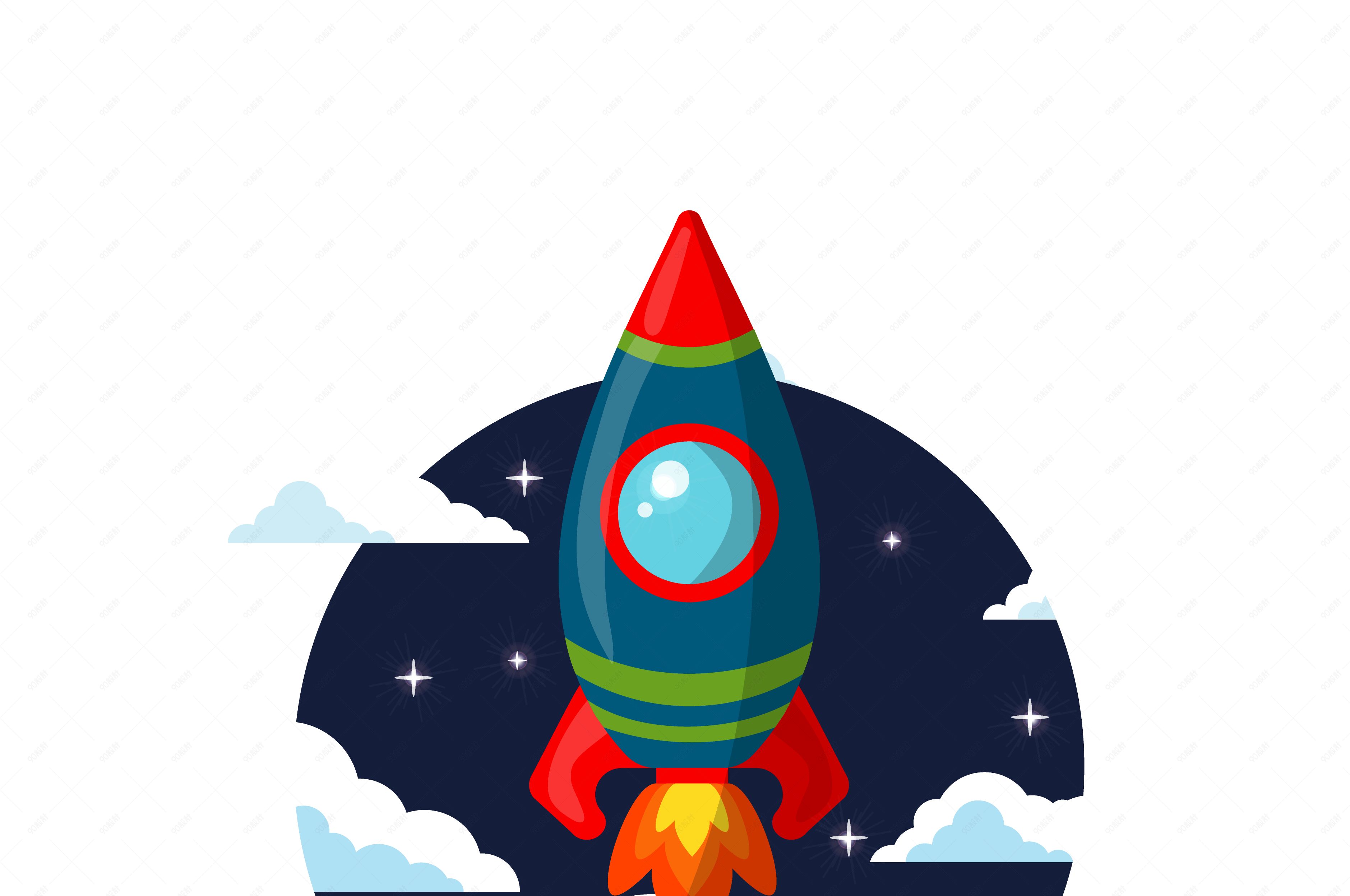 矢量黑夜升空的火箭