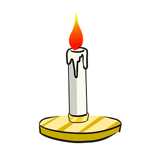 卡通手绘白蜡烛插画