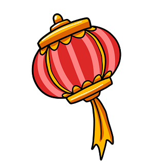 手绘节日装饰红灯笼插画