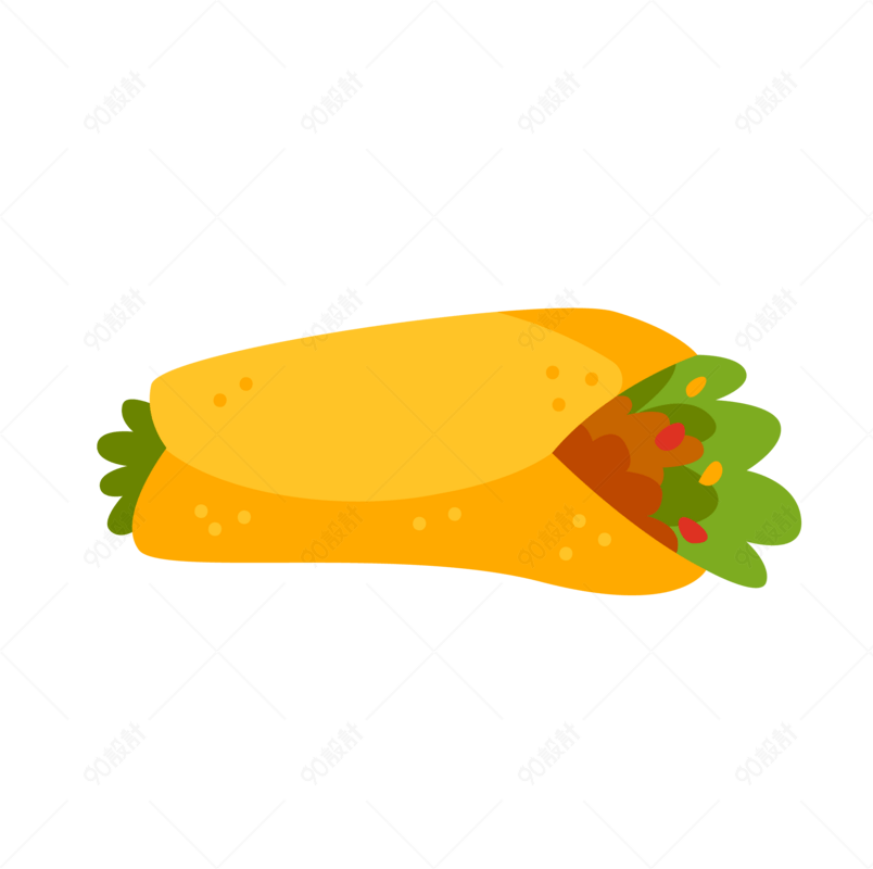 矢量墨西哥鸡肉卷