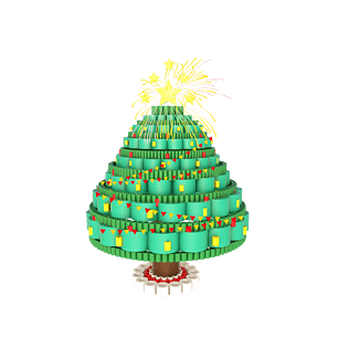 圣诞节西方传统节日c4d立体圣诞树