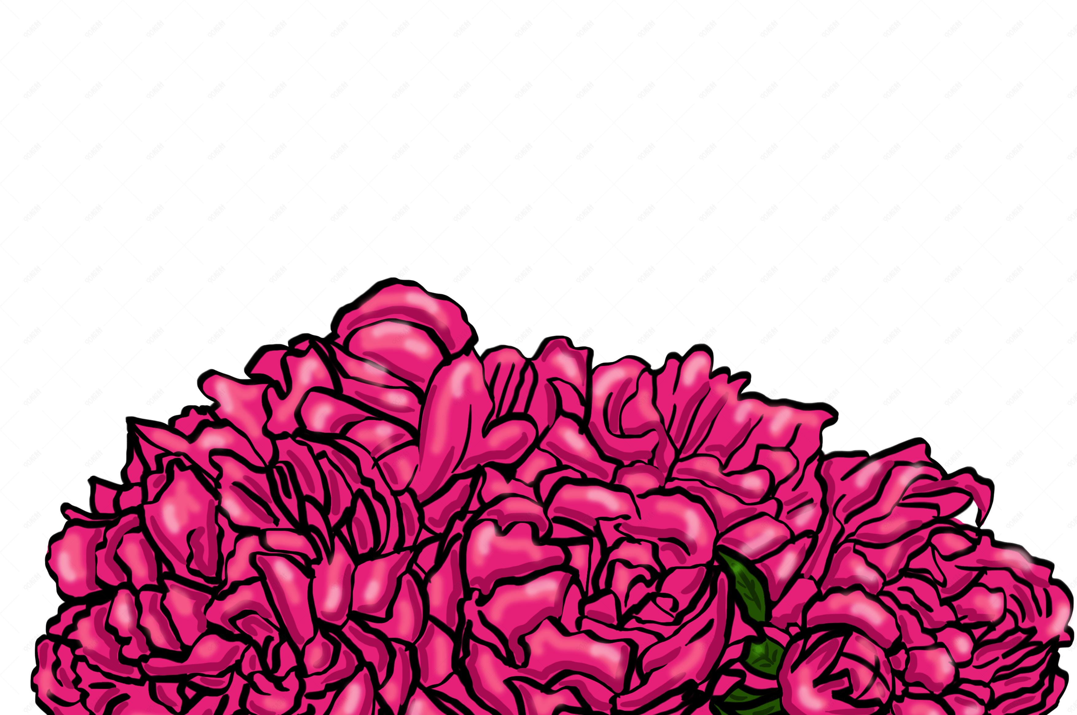 手绘粉红色的花朵卡通