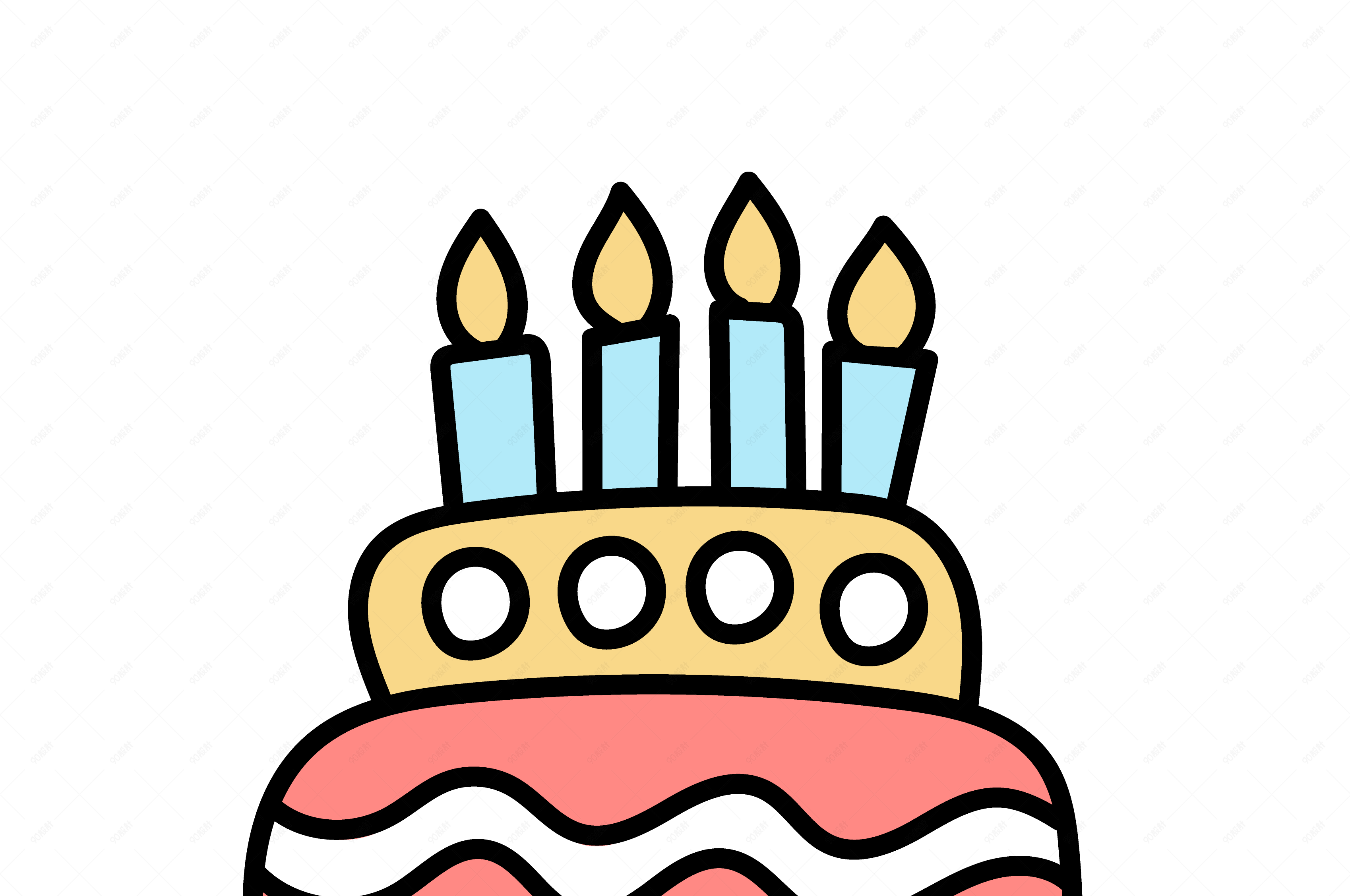 矢量彩色卡通蛋糕