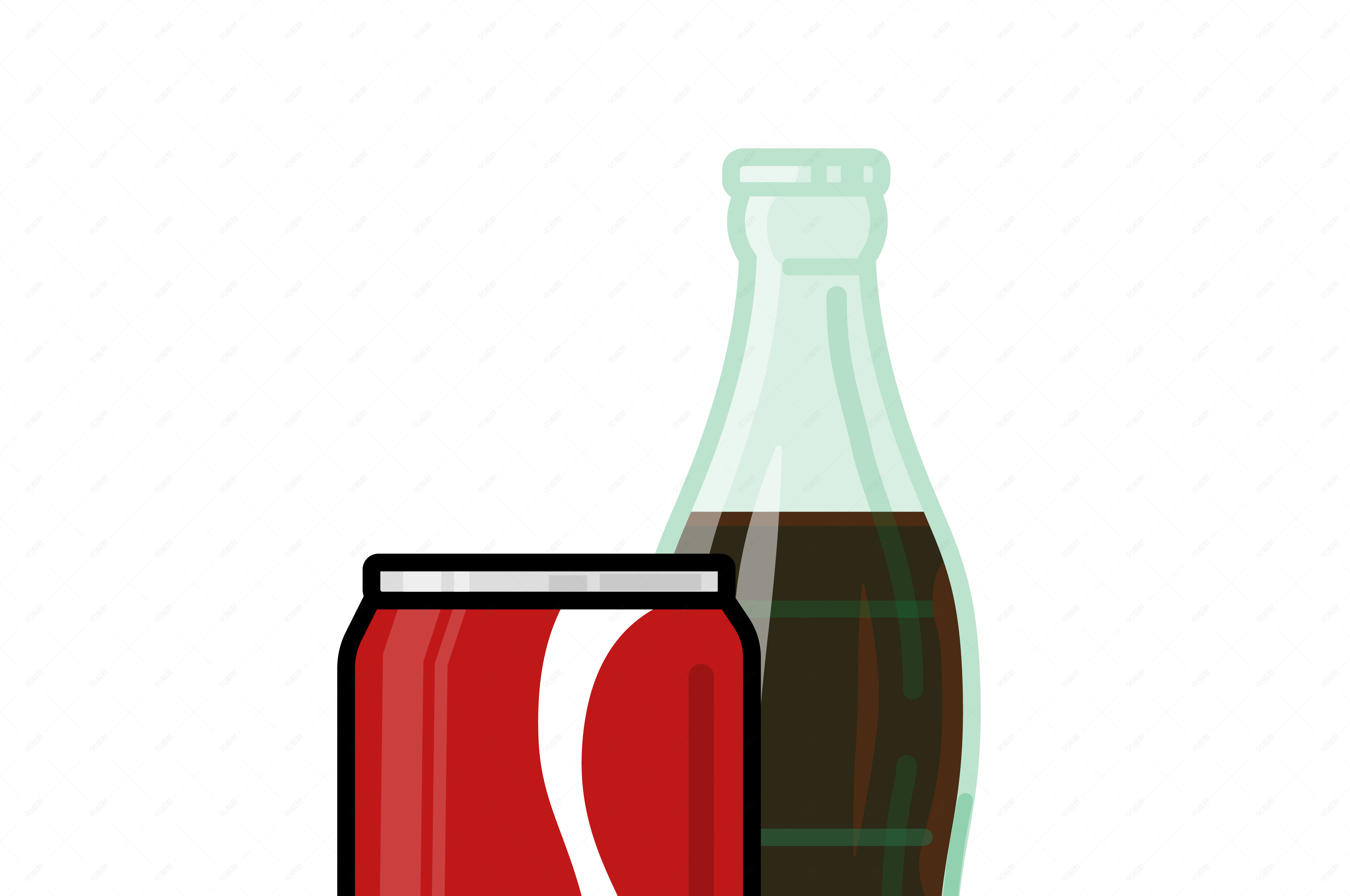 矢量可乐罐子瓶子