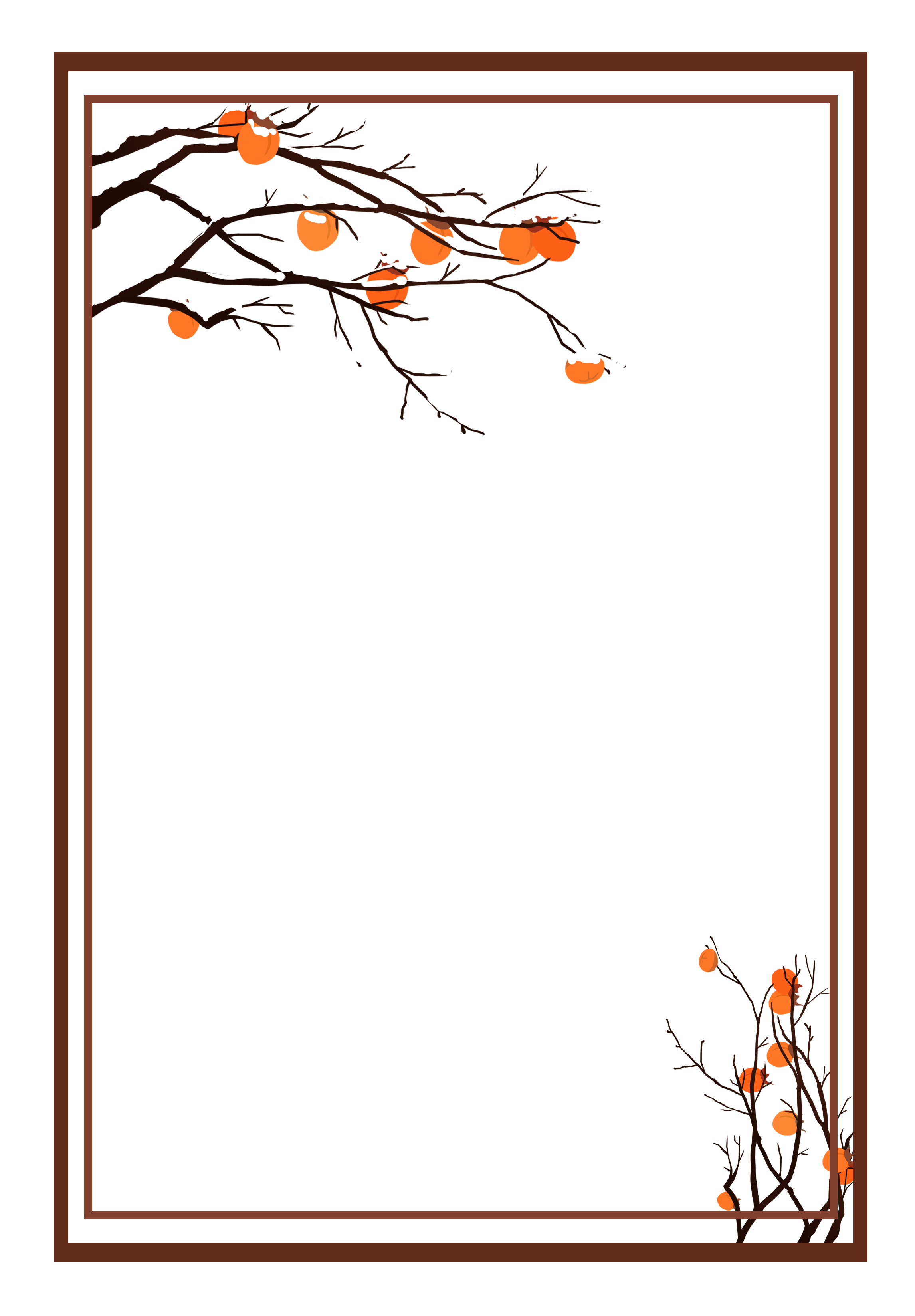 手绘冬季树枝边框纹理图片