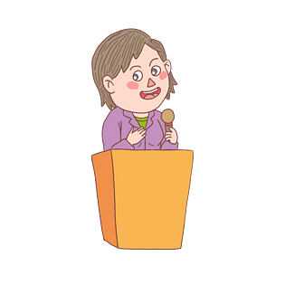 冬季冬日卡通手绘演讲妇女