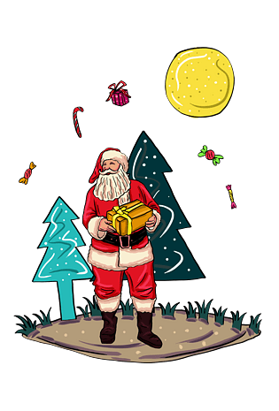 圣诞节插画卡通卡通手绘图片大全