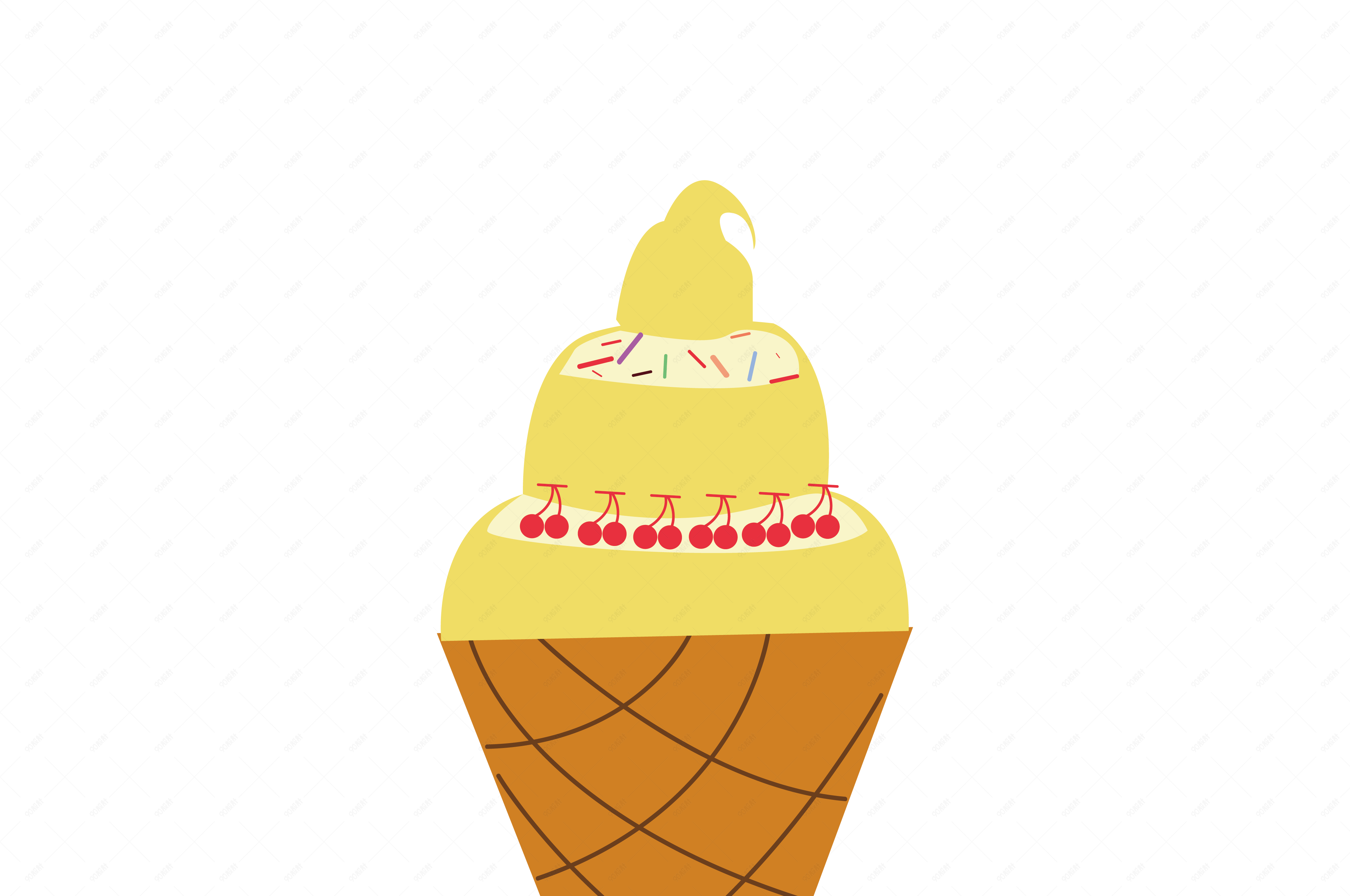 矢量手绘卡通冰激凌