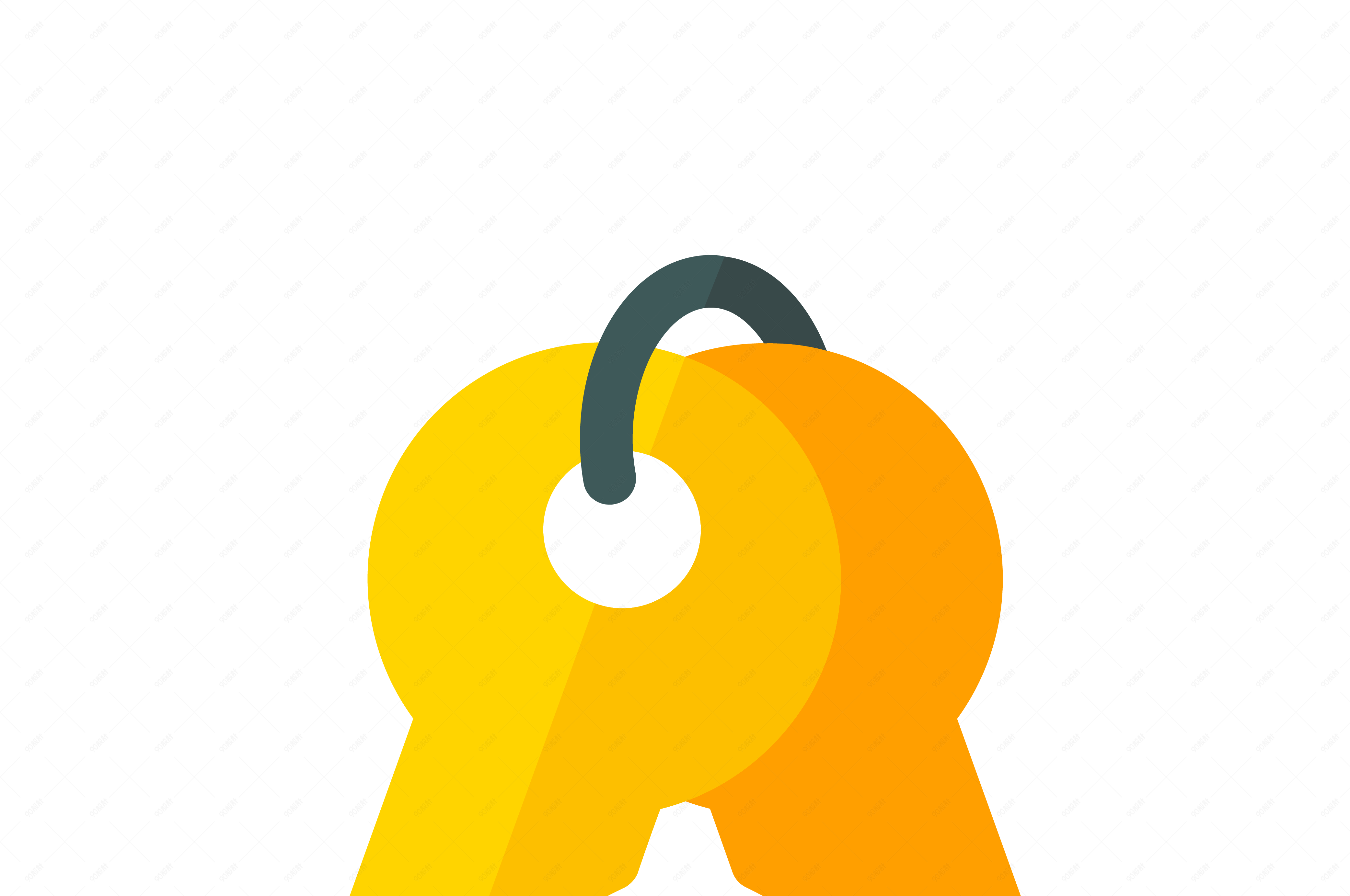 矢量黄色的一串钥匙