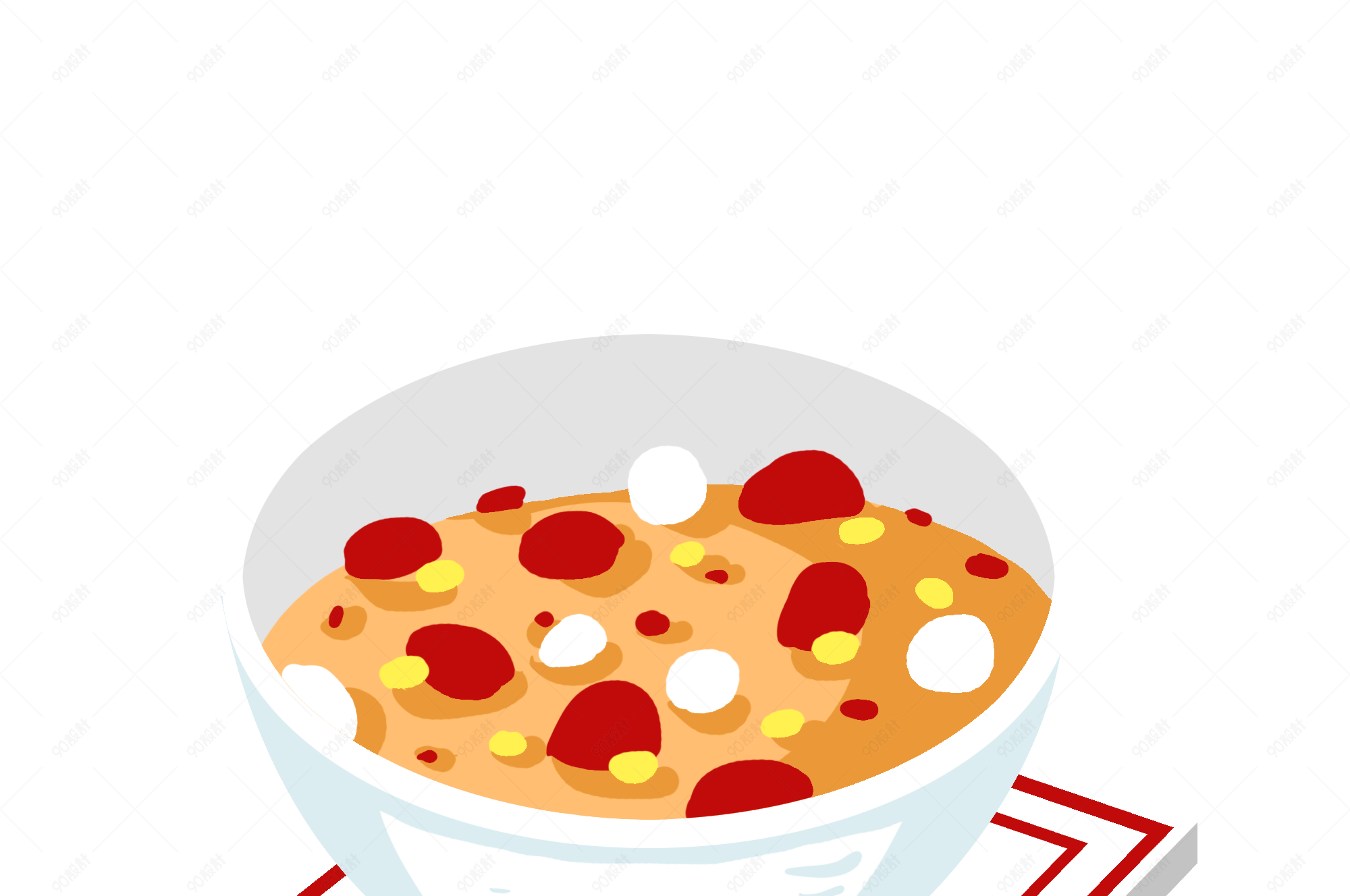 手绘腊八节美食腊八粥插画