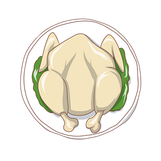 卡通美食新年餐饮东北菜精致画pngpsd2000*2000手绘美味鸡腿插画png