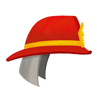 手绘消防安全防火帽插画