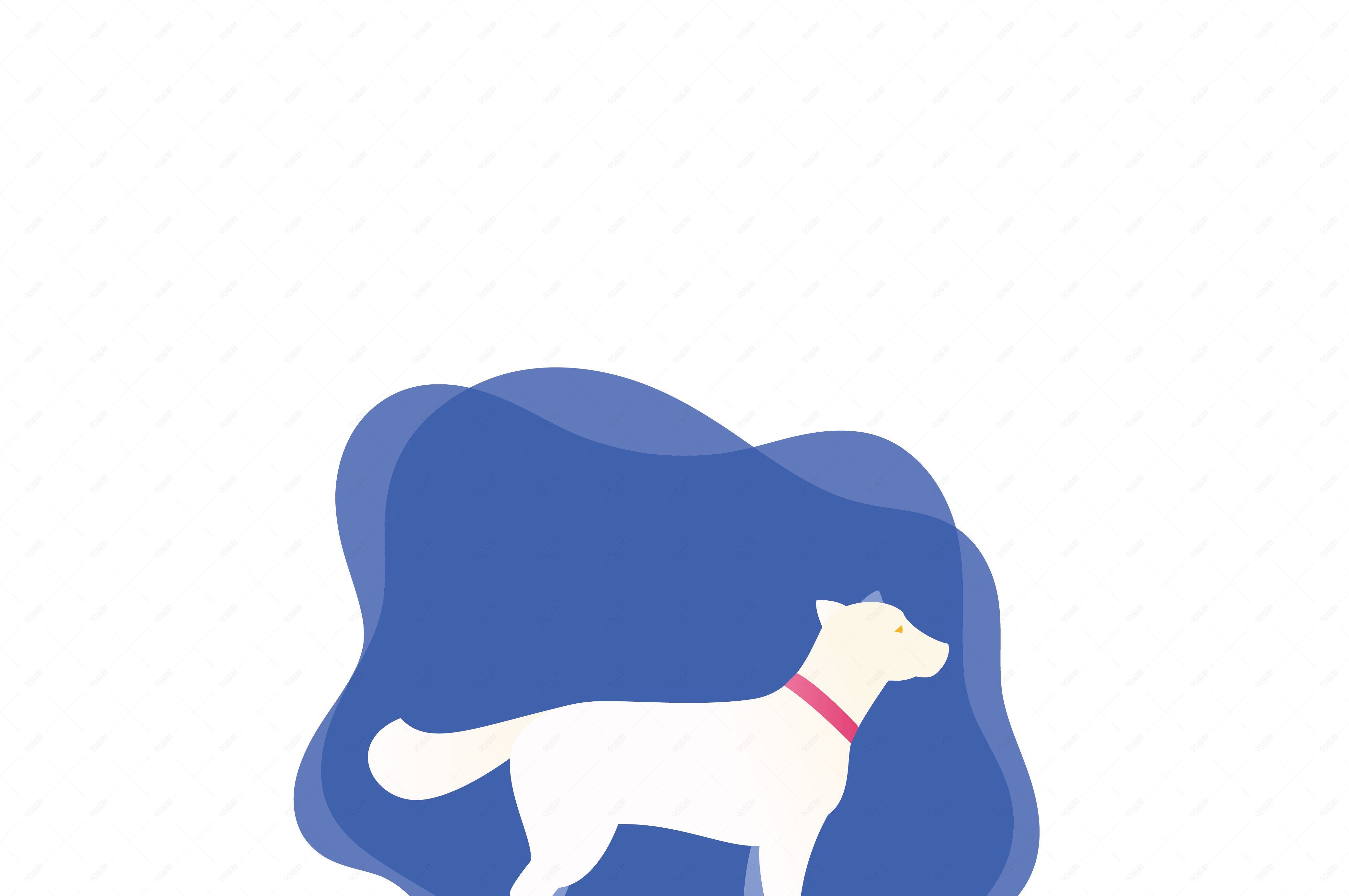 白色的忠诚狗扁平化