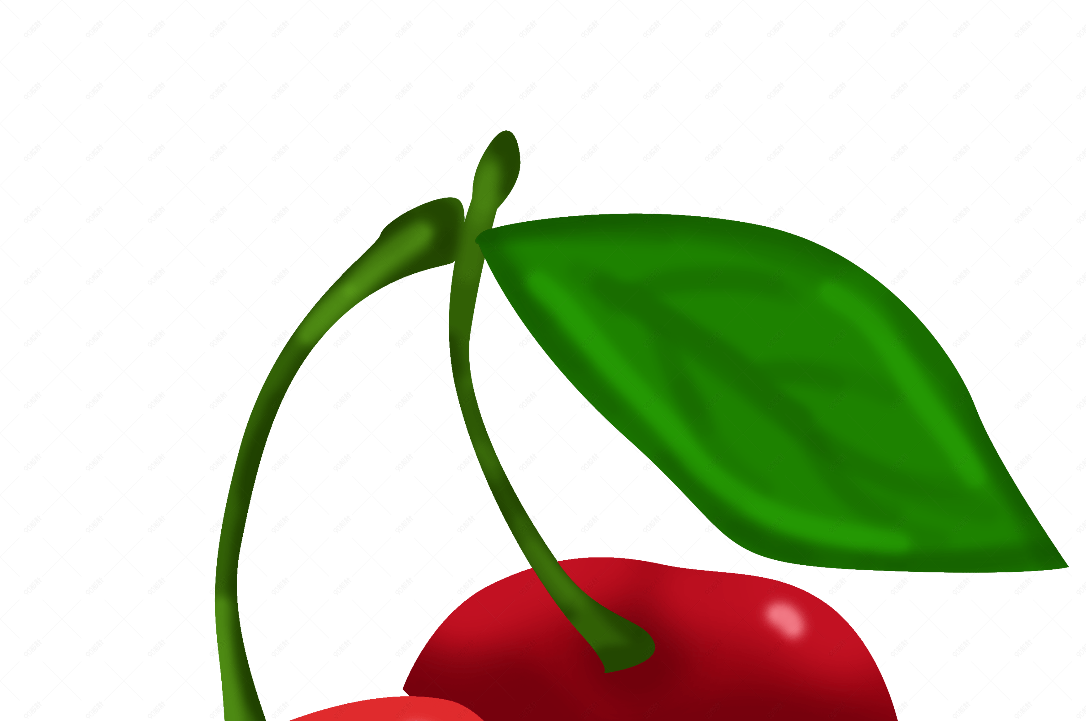 手绘卡通插画樱桃小清新