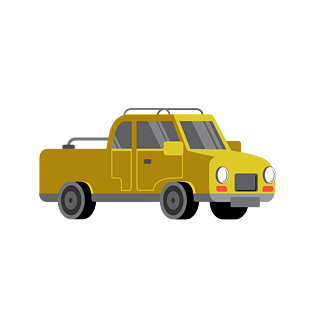 矢量黄色的皮卡车